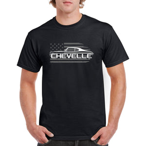 Chevelle Muscle Car USA Flag T-Shirt