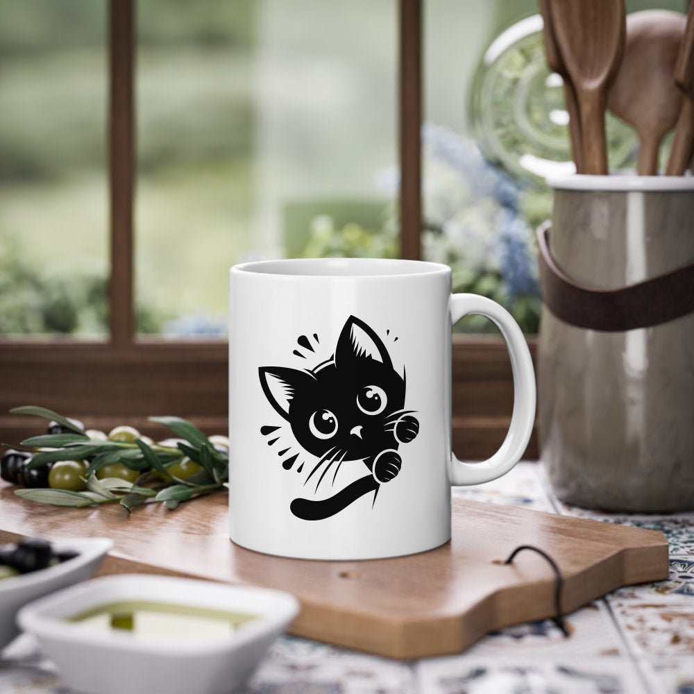 Peeking Cat Mug